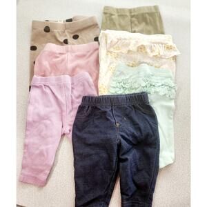 Mixed Lot 7 Items of Baby Girls Bottoms Size 0-3 Monthuiiiiii